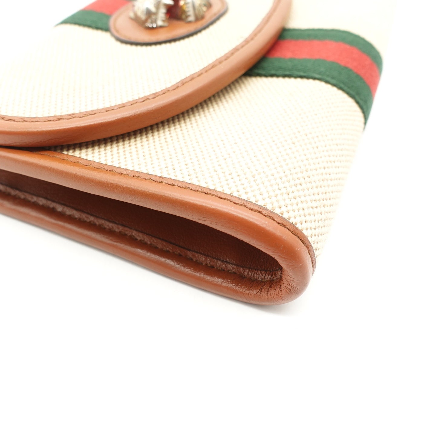Pre-owned Gucci Rajah Brown Canvas&Calfskin Shoulder Bag