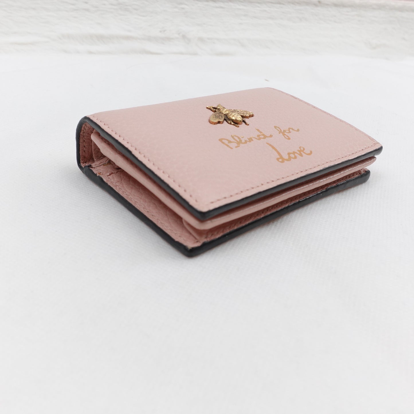 Pre-Owned Gucci Animalier Pink Calfskin Short Wallet