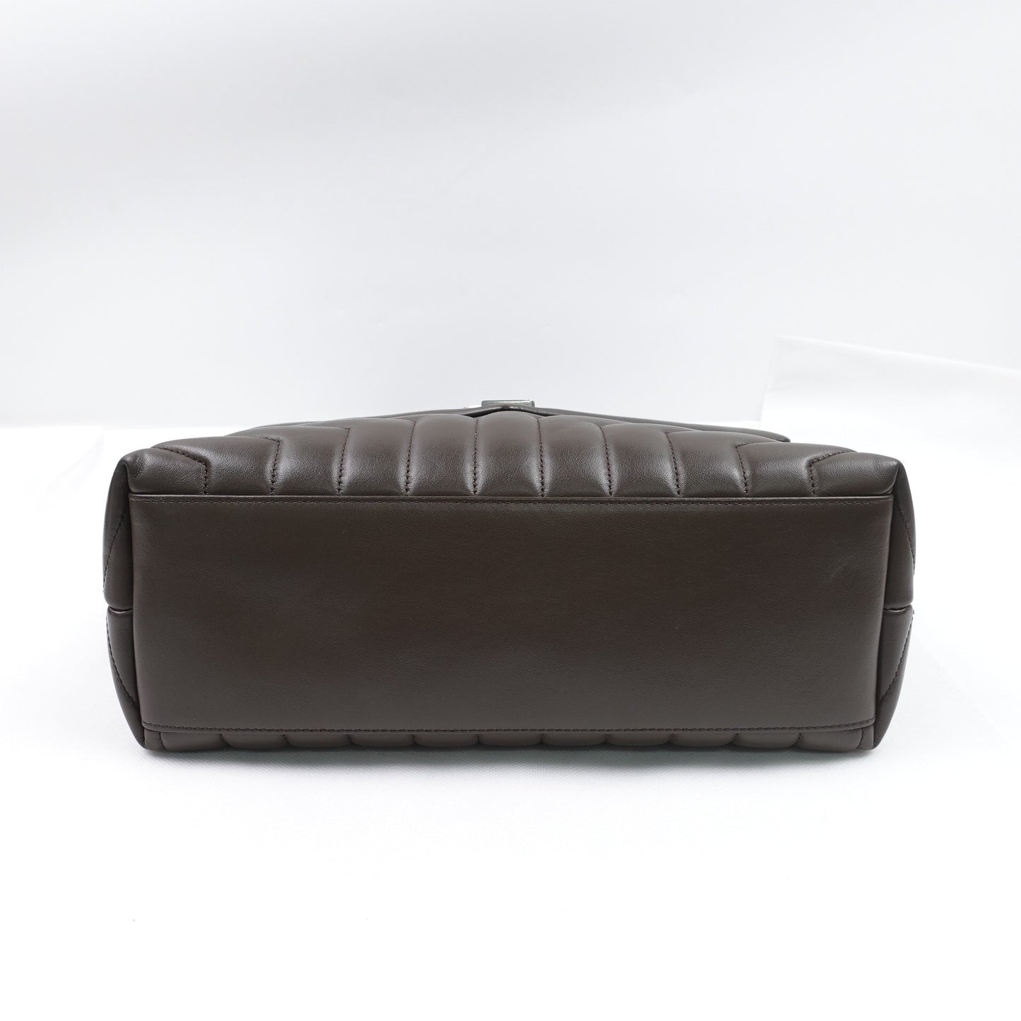 Pre-owned Saint Laurent Loulou Medium Grey Calfskin Shoulder Bag