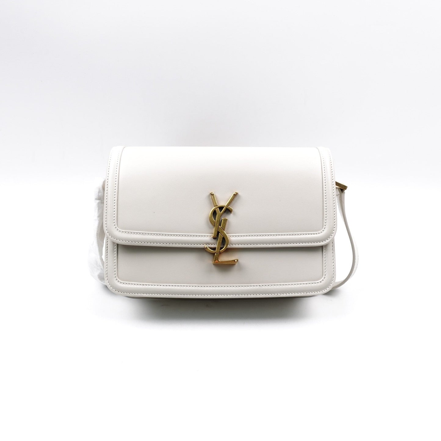 Pre-owned Saint Laurent White Solferion Calfskin Shoulder Bag