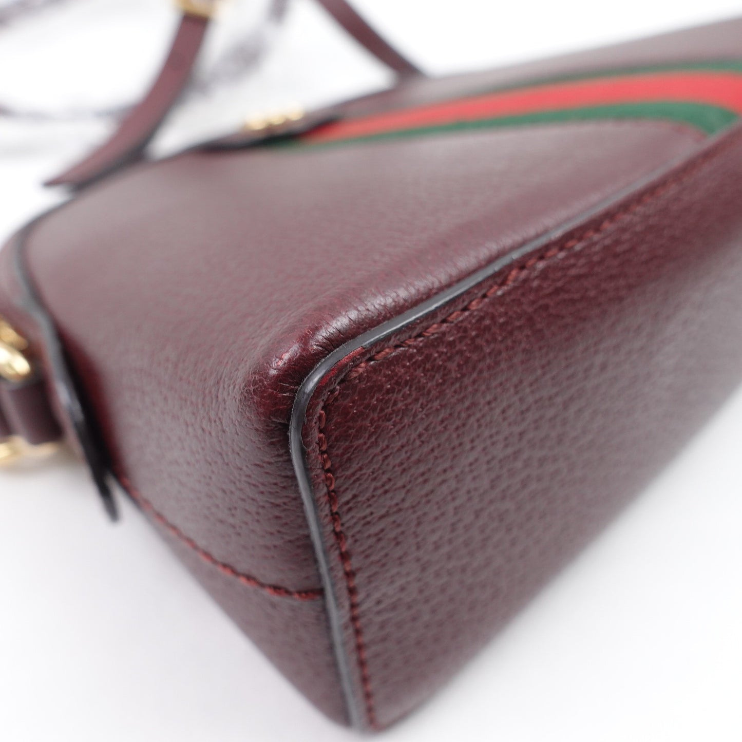Pre-owned Gucci Ophidia Dome Burgundy Calfskin Shoulder Bag