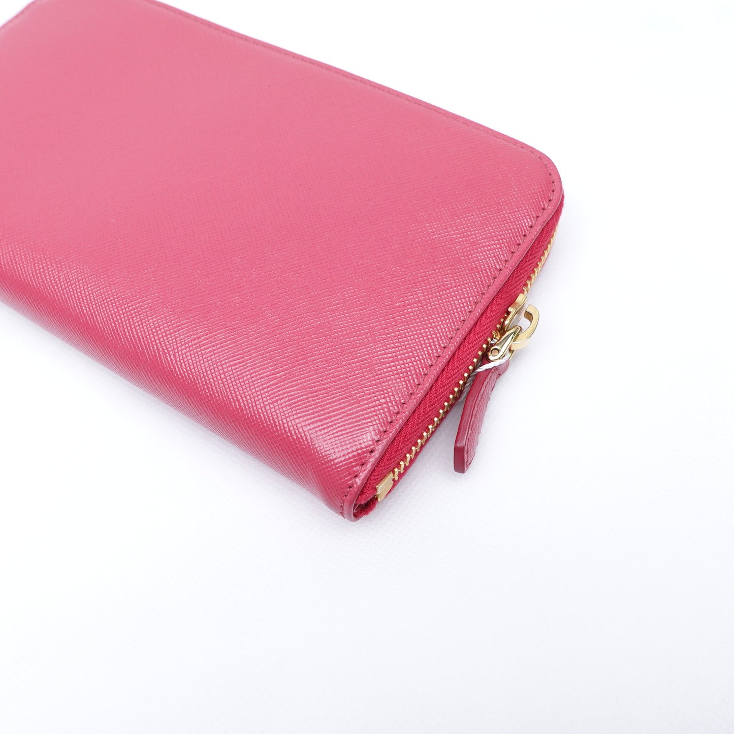 Pre-owned Prada Pink Saffiano Wallet