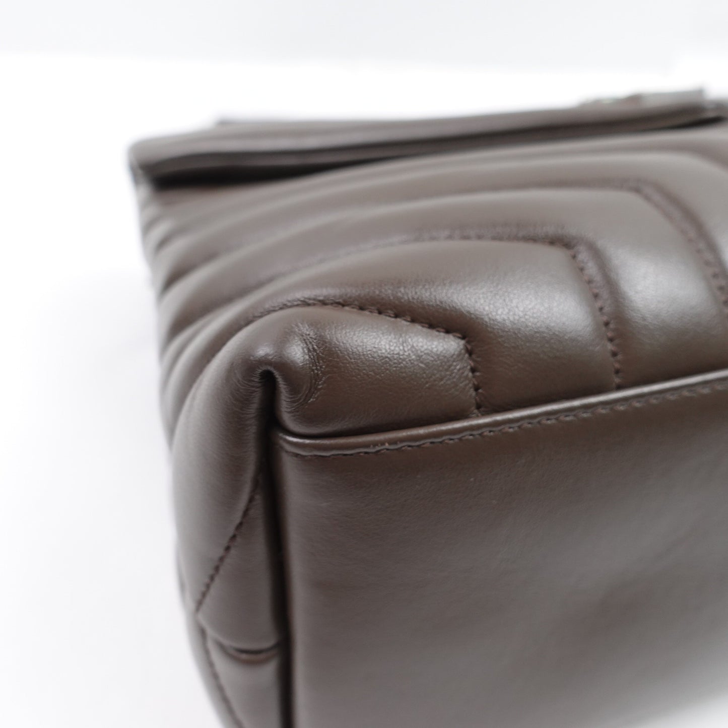 Pre-owned Saint Laurent Loulou Medium Grey Calfskin Shoulder Bag