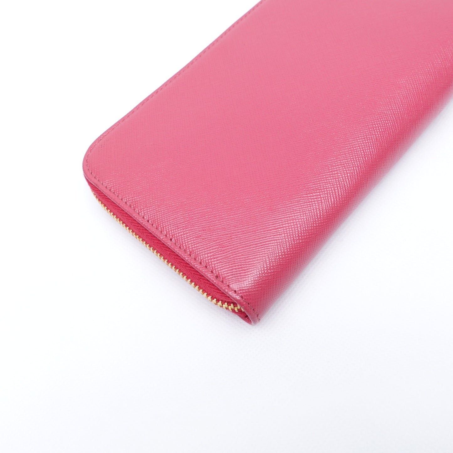 Pre-owned Prada Pink Saffiano Wallet