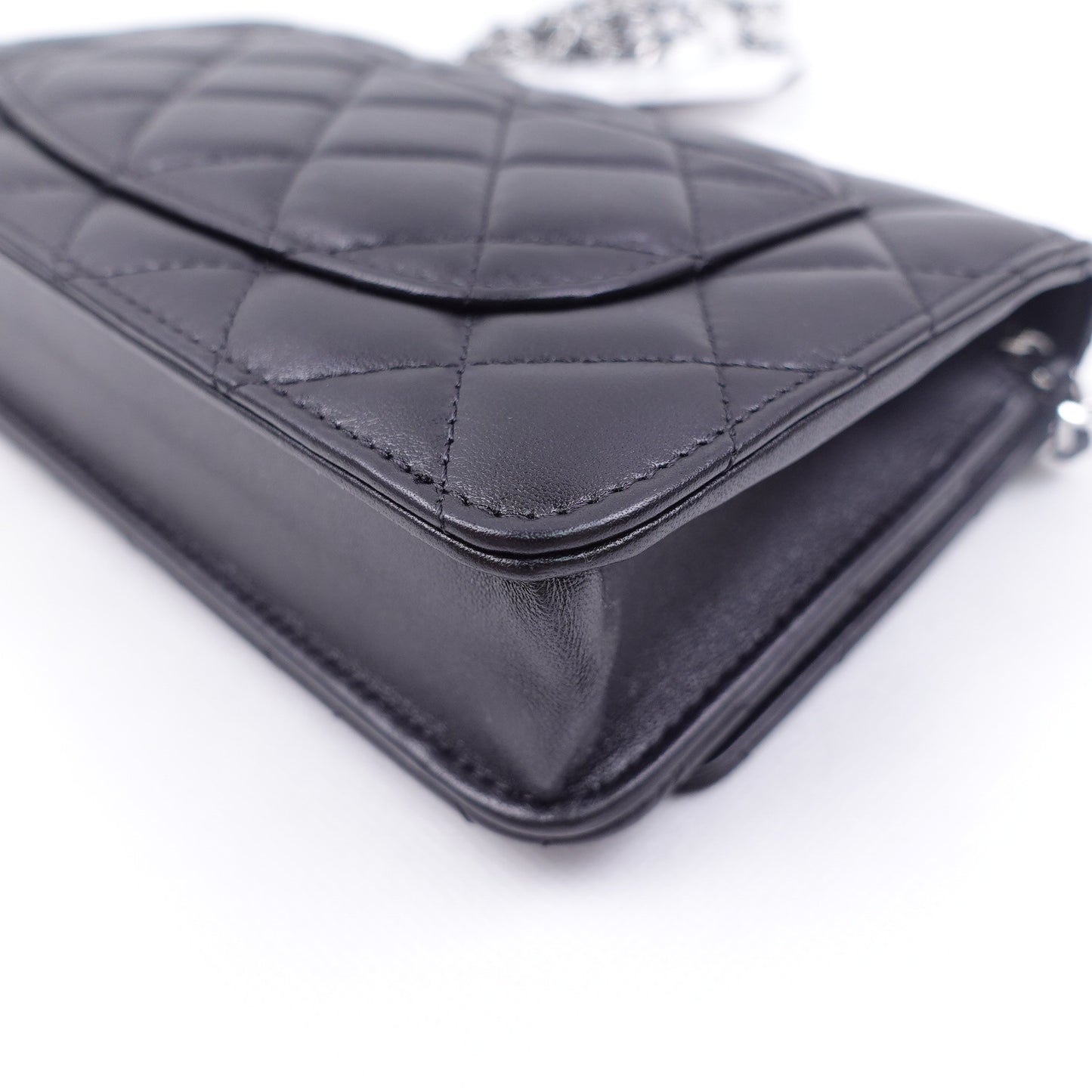 Pre-owned Chanel WOC Black Lambskin Shoulder Bag