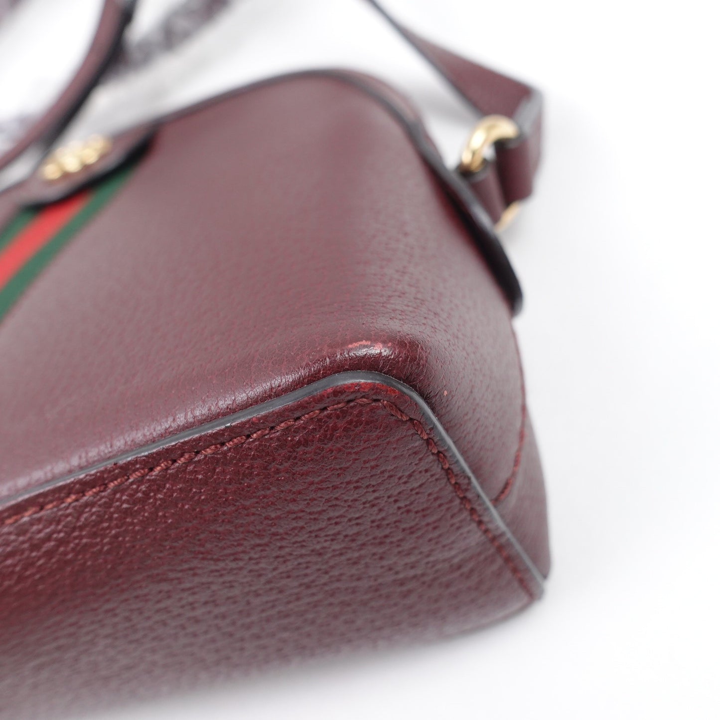 Pre-owned Gucci Ophidia Dome Burgundy Calfskin Shoulder Bag