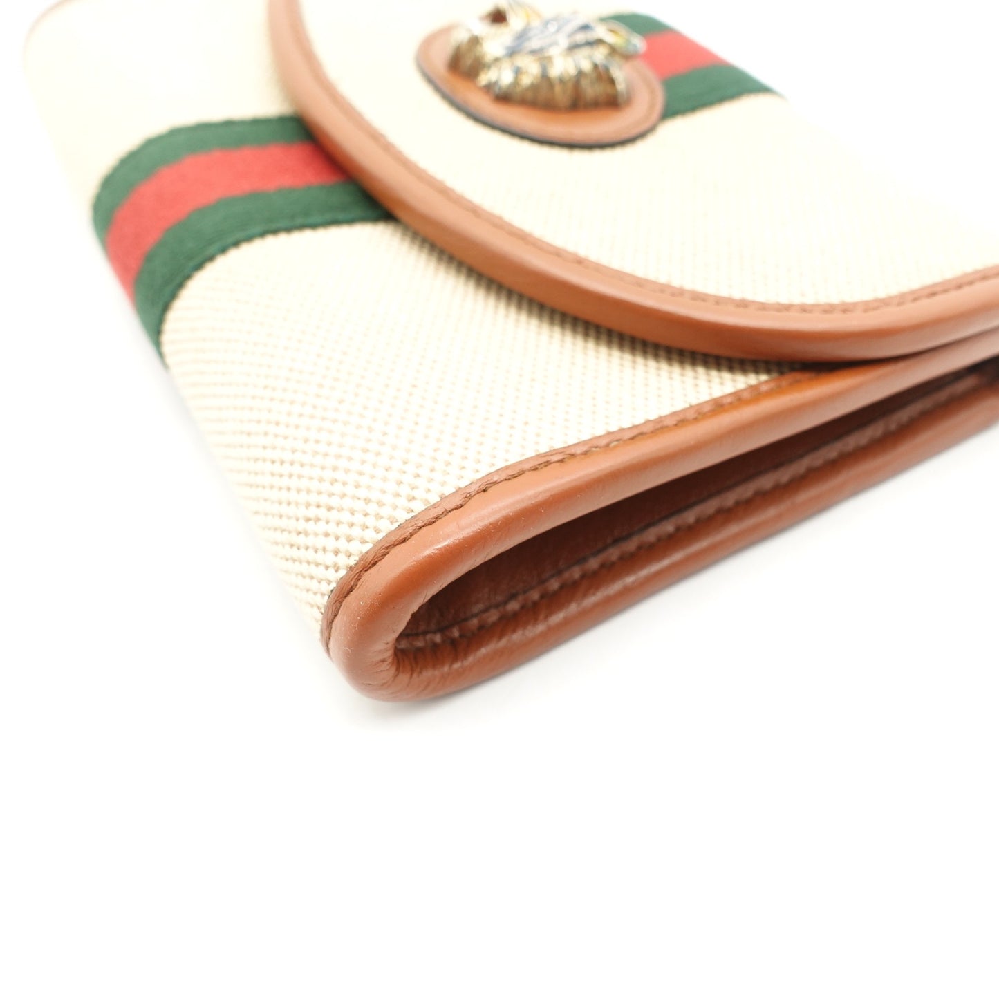 Pre-owned Gucci Rajah Brown Canvas&Calfskin Shoulder Bag