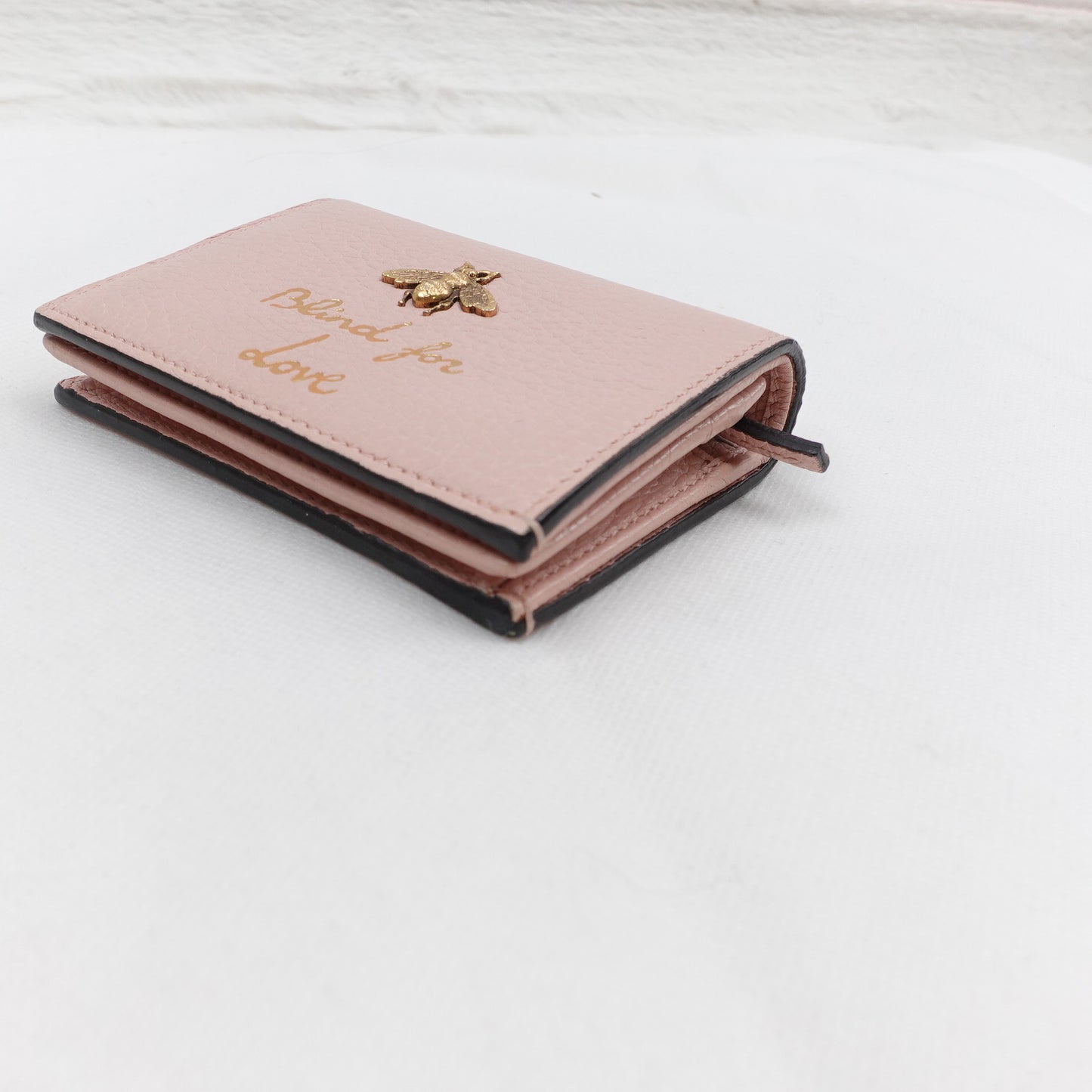 Pre-Owned Gucci Animalier Pink Calfskin Short Wallet