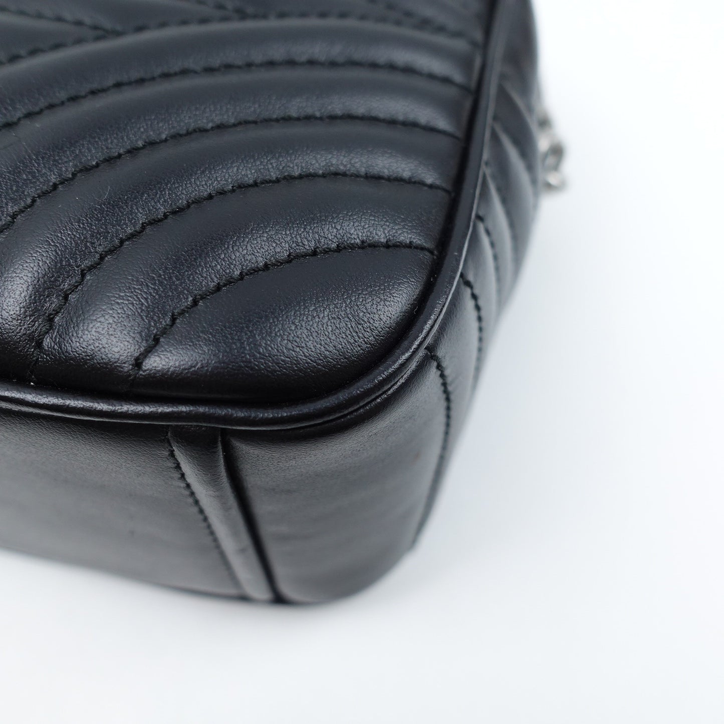 Pre-owned Prada Diagramme Black Calfskin Camera Bag