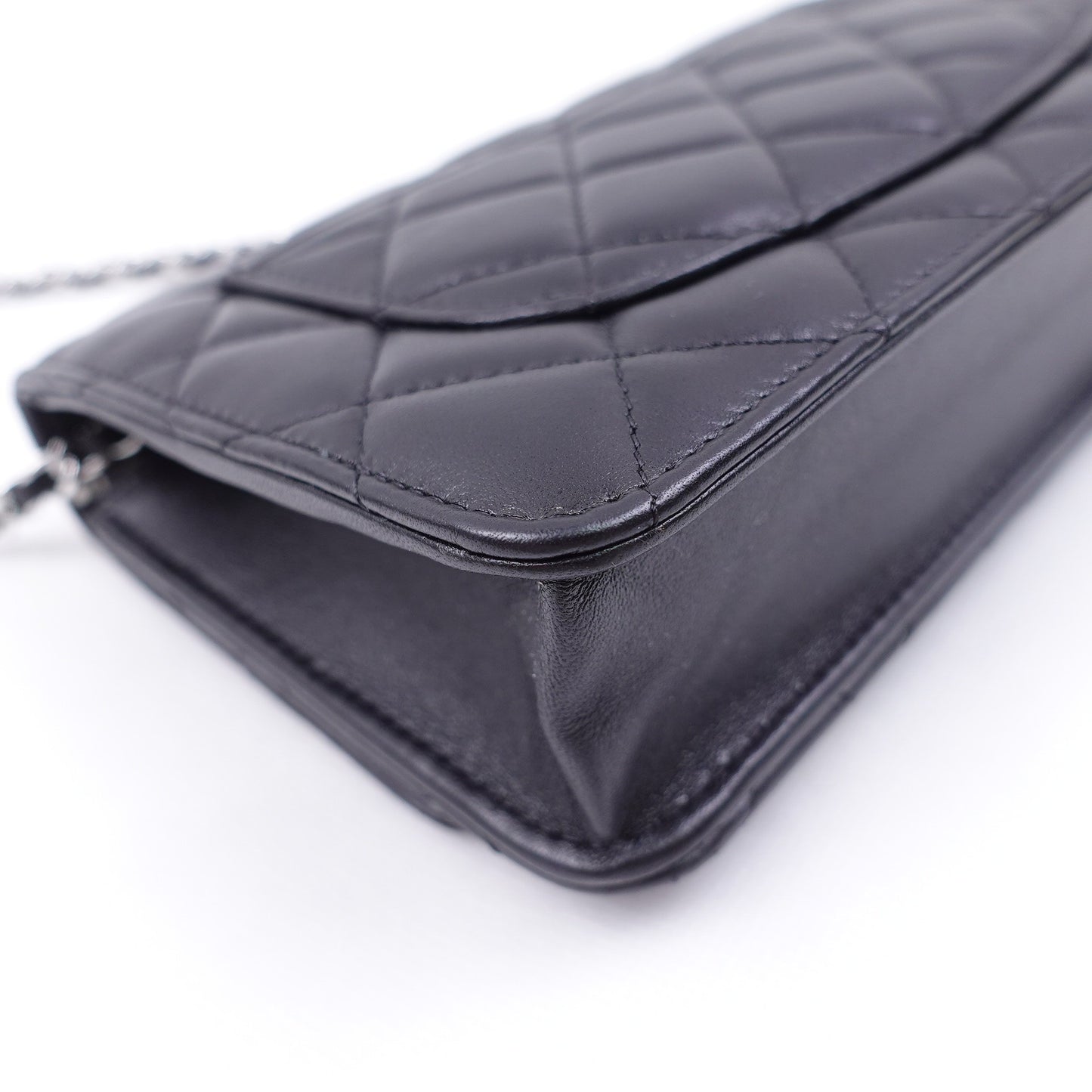 Pre-owned Chanel WOC Black Lambskin Shoulder Bag