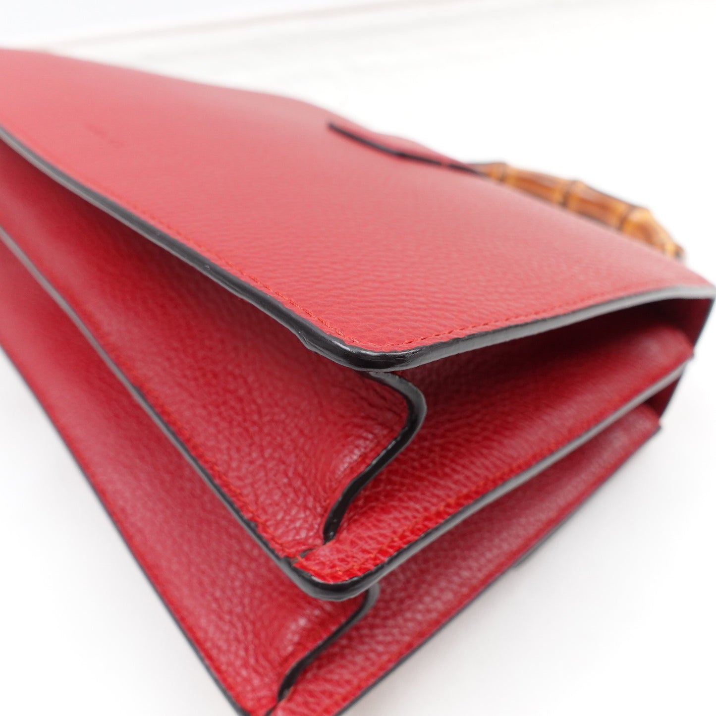 Pre-owned Gucci Dionysus Bamboo Red Calfskin Shoulder Bag