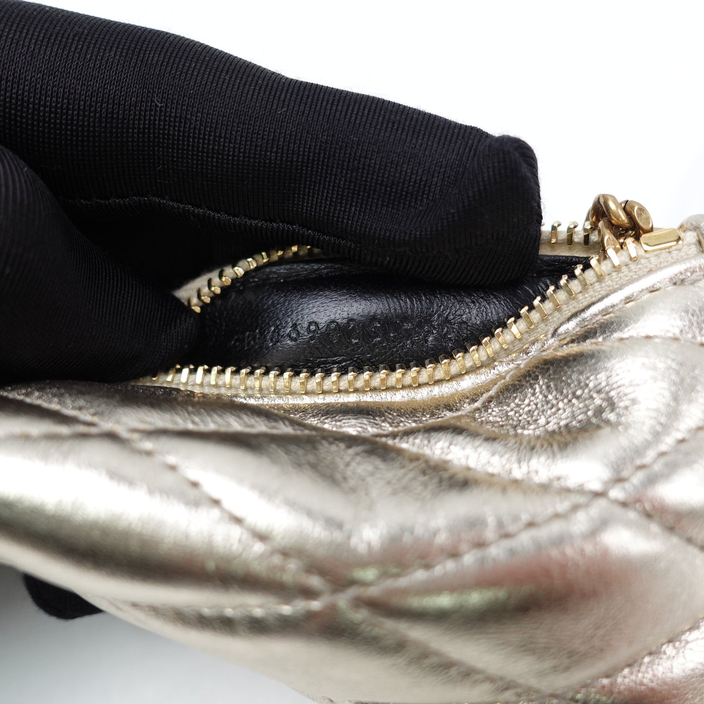 Pre-owned Saint Laurent Champaign Gold Lambskin Coin Purse