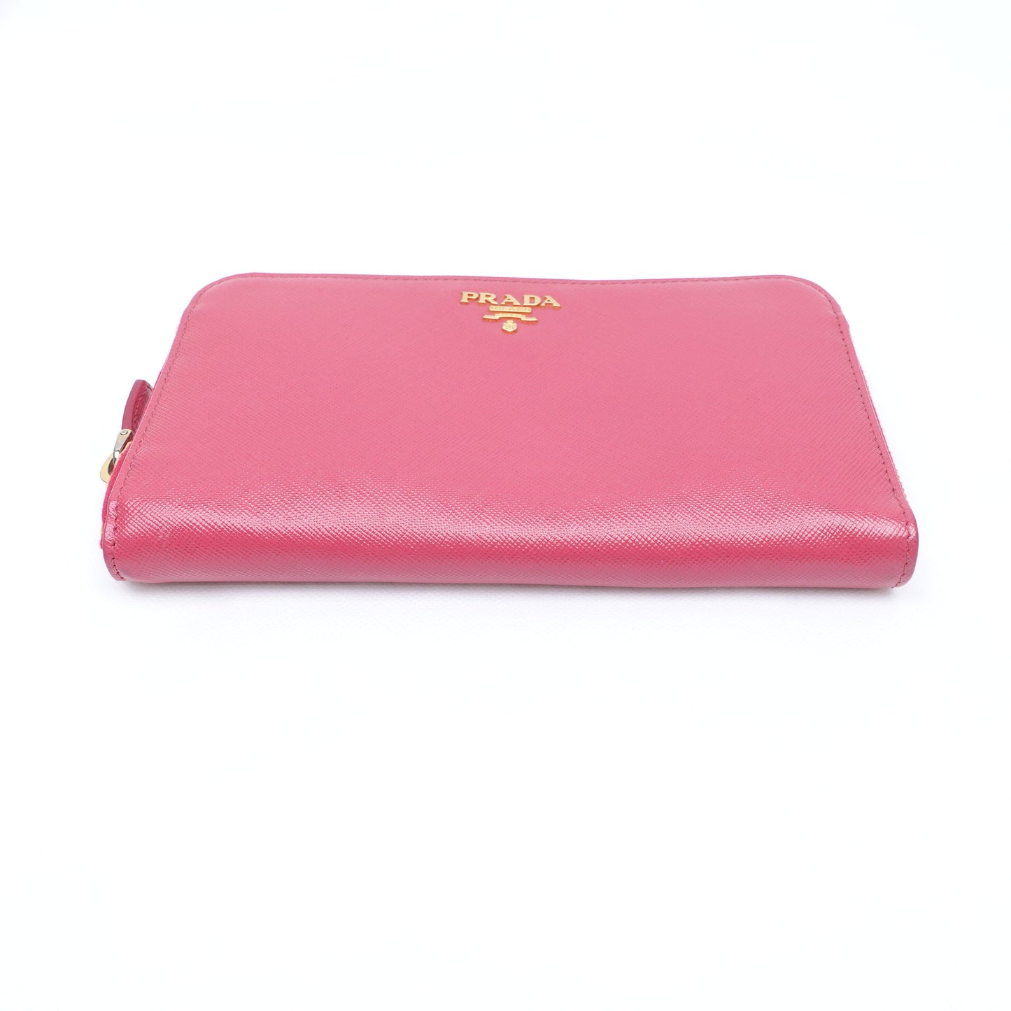 Pre-owned Prada Pink Saffiano Wallet