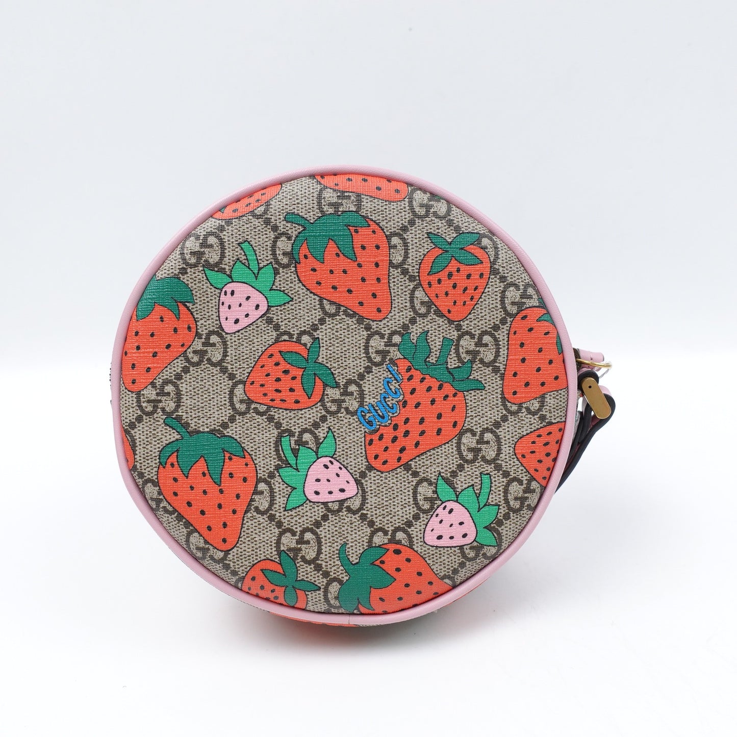 Pre-owned Gucci Monogram&Strawberry Coated Canvas Clutch