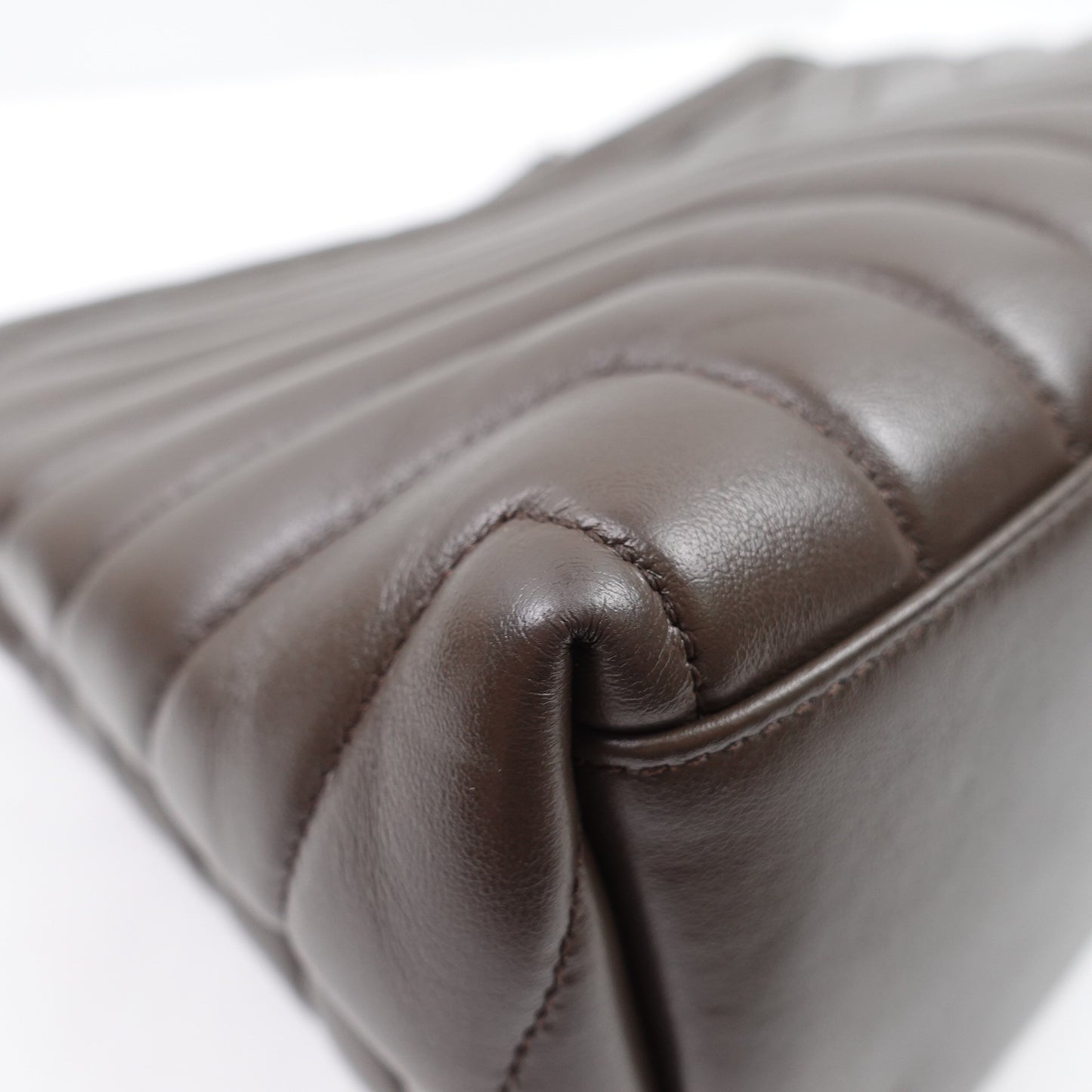 Pre-owned Saint Laurent Loulou Medium Grey Calfskin Shoulder Bag