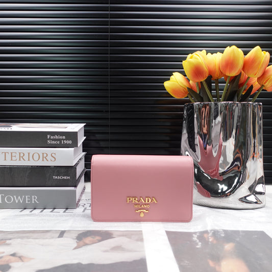 Pre-owned Prada Woc Baby Pink Saffiano Shoulder Bag