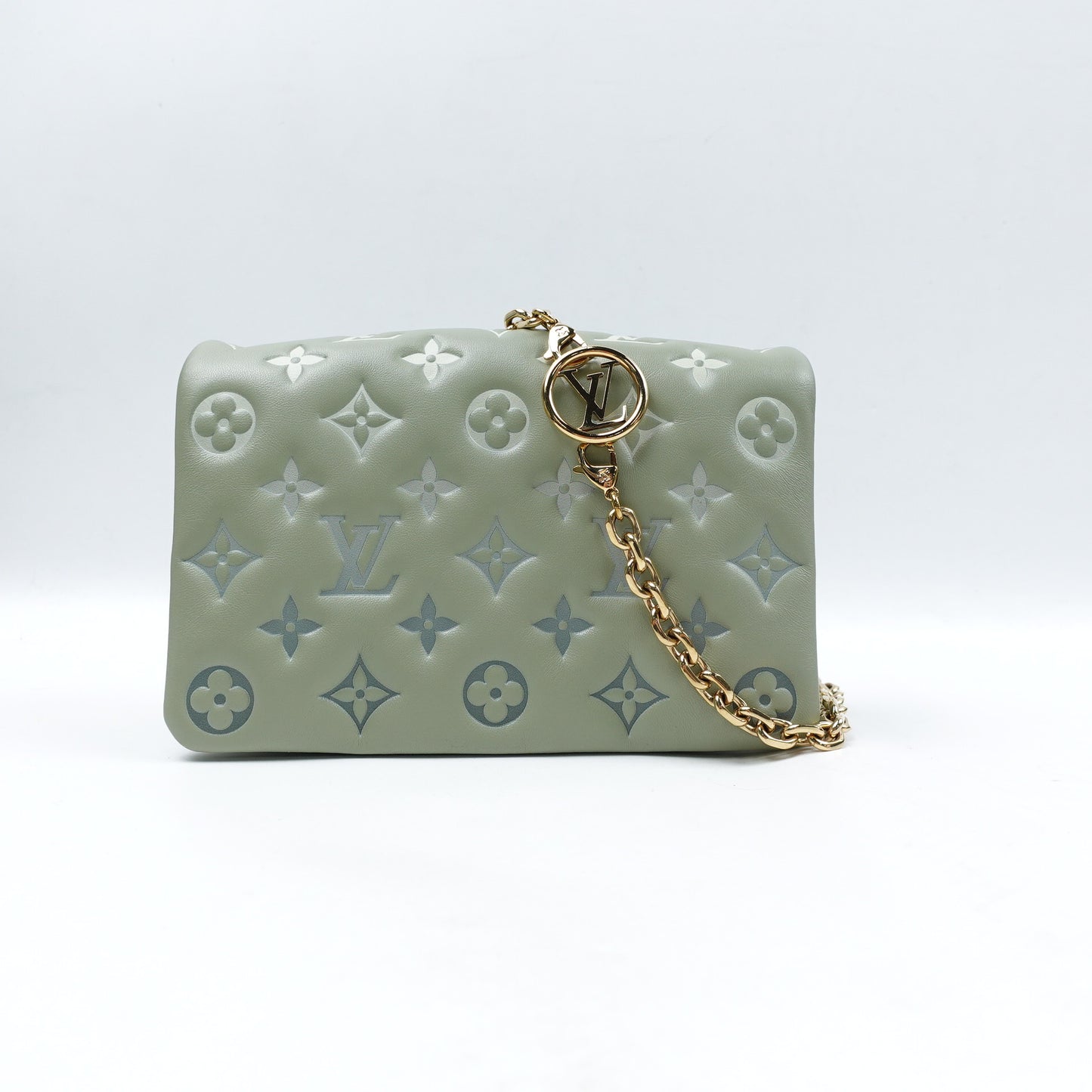 Pre-Owned Pochette Coussin Green Lambskin Shoulder Bag