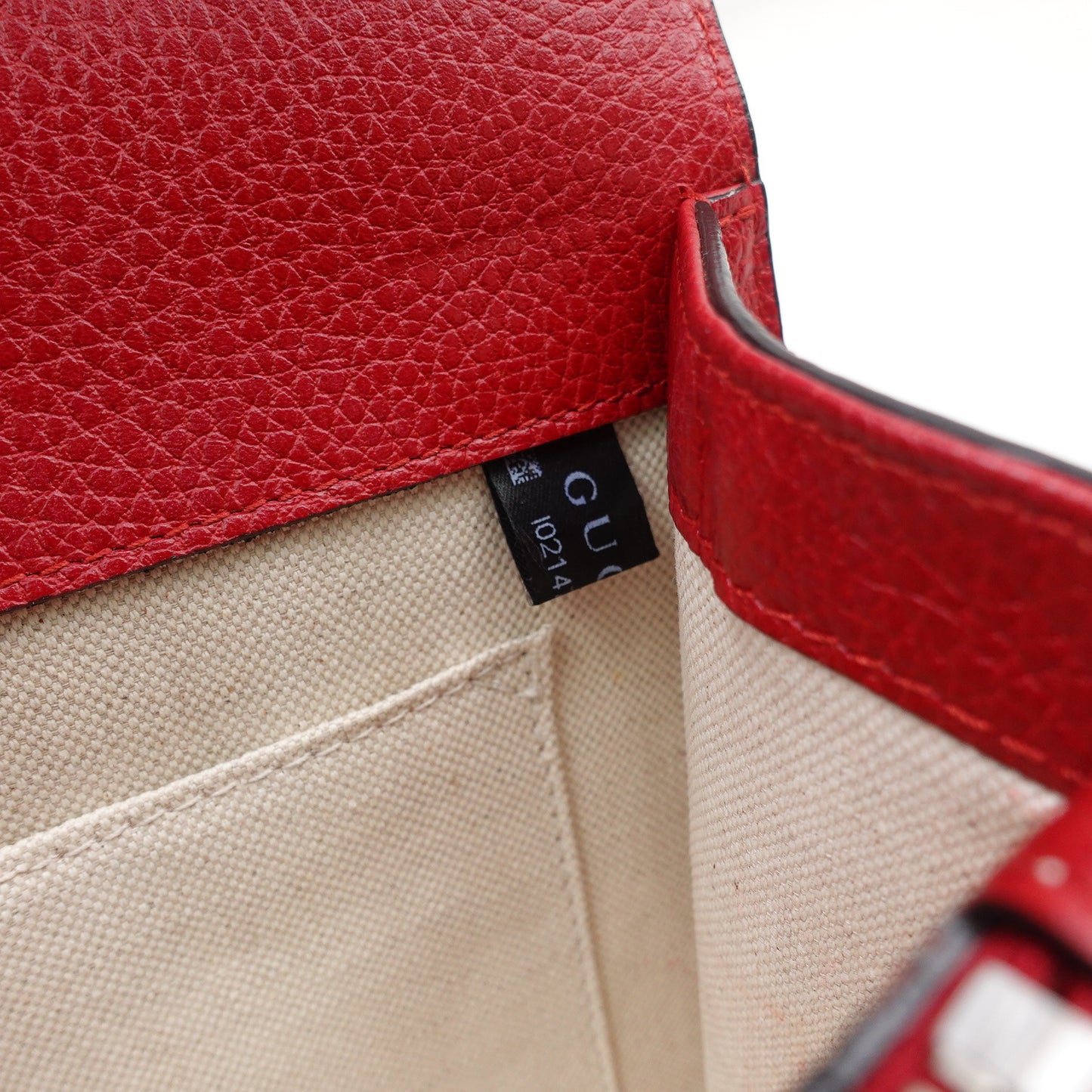 Pre-owned Gucci Dionysus Bamboo Red Calfskin Shoulder Bag