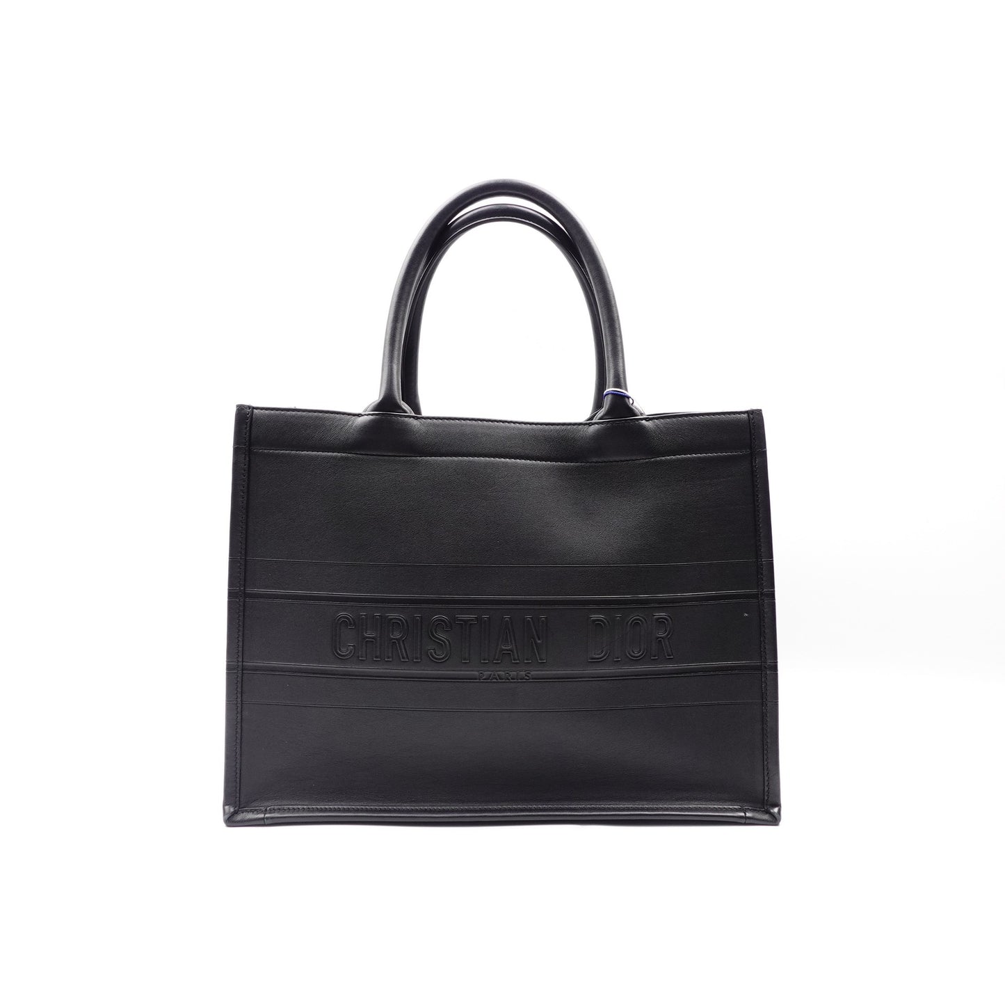 Pre-owned Christian Dior Lady Dior Black Calfskin Tote Bag