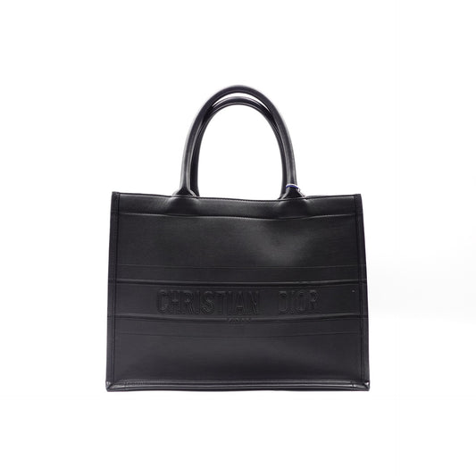 Pre-owned Christian Dior Lady Dior Black Calfskin Tote Bag