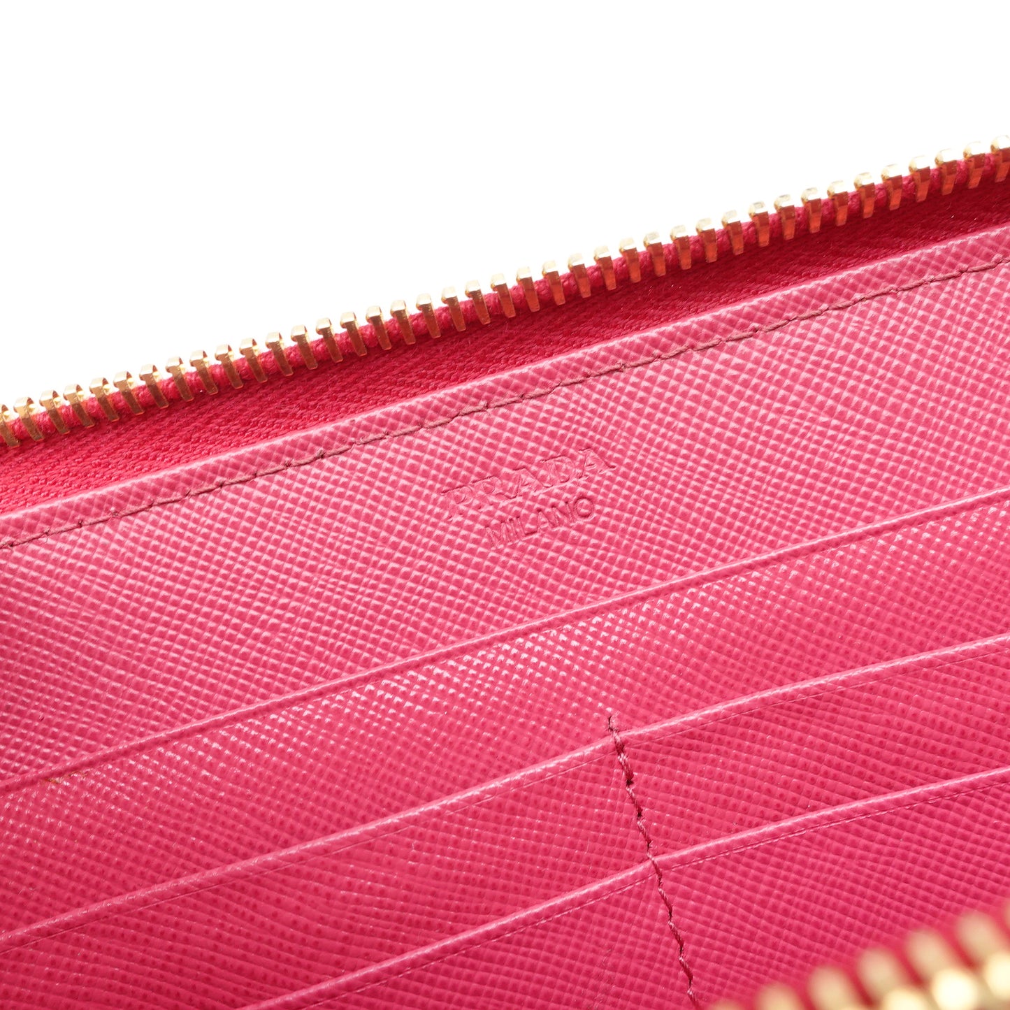 Pre-owned Prada Pink Saffiano Wallet