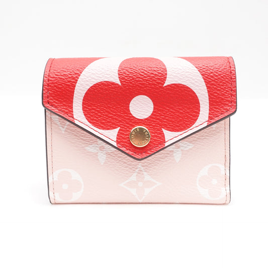 Pre-Owned Louis Vuitton Victorine Pink&Red Coated Canvas Short Wallet