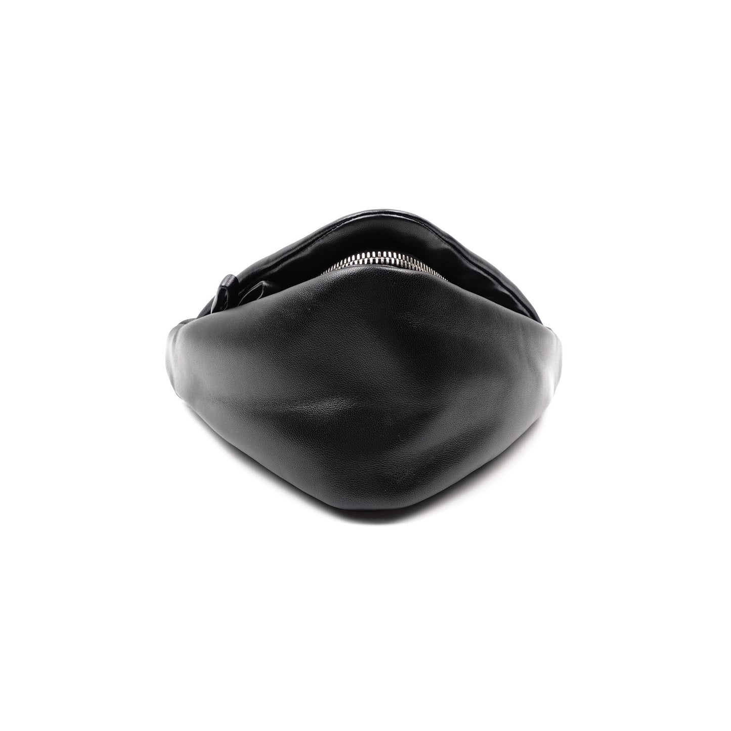 Pre-Owned Prada Padded Nappa Triangular Black Lambskin Shoulder Bag