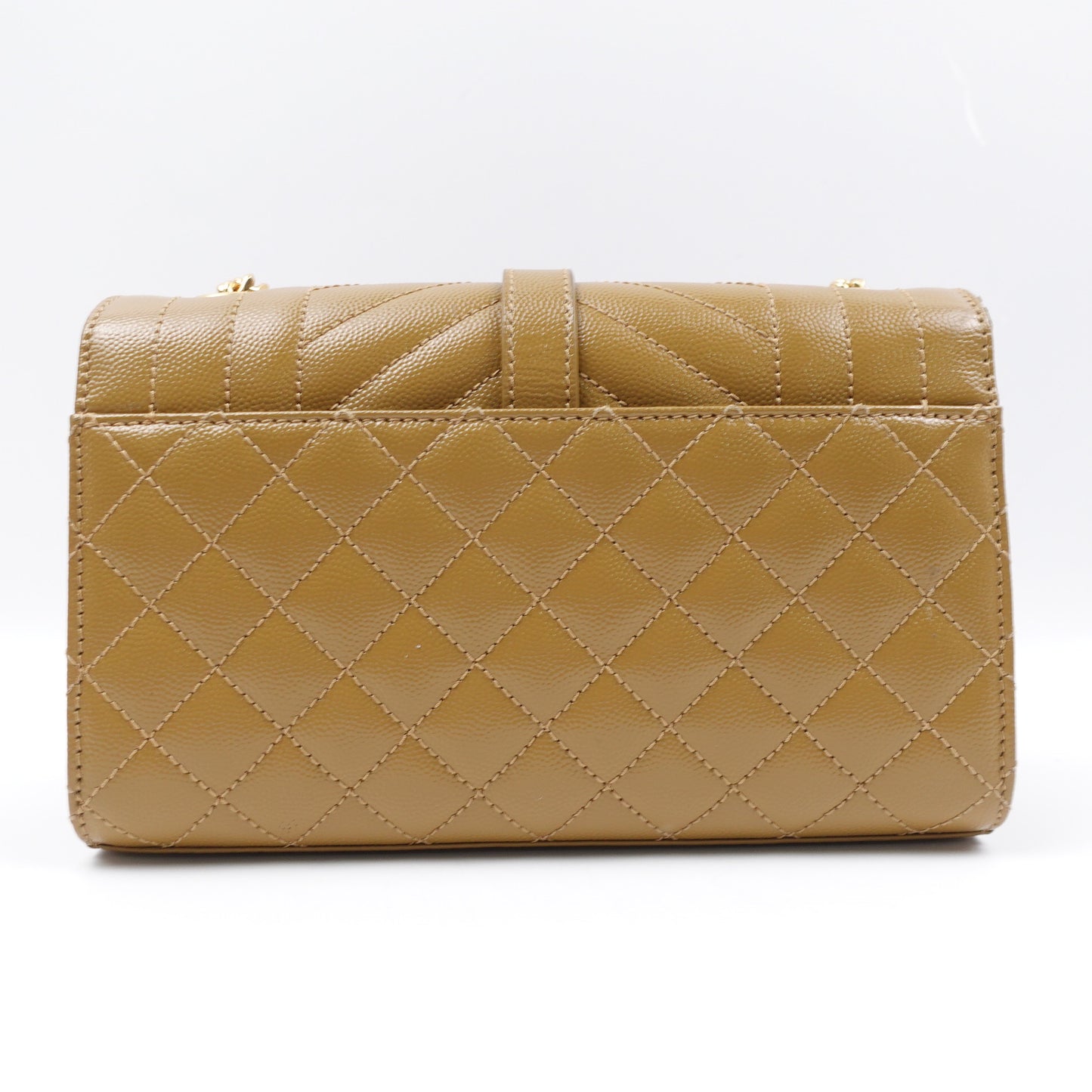 Pre-owned Saint Lauent Envelope Dark Yellow Calfskin Shoulder Bag