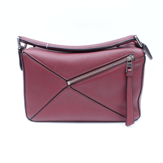 Pre-owned Loewe Puzzle Edge Small Red Calfskin Shoulder Bag