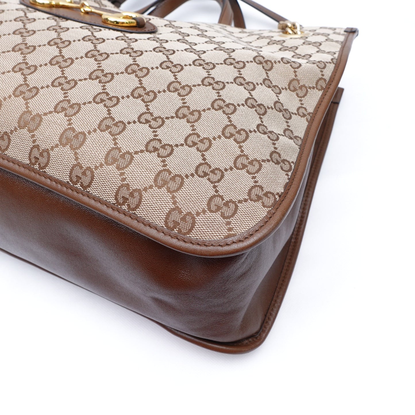 Pre-owned Gucci Horsebit 1955 Monogram Canvas Tote Bag T10309137