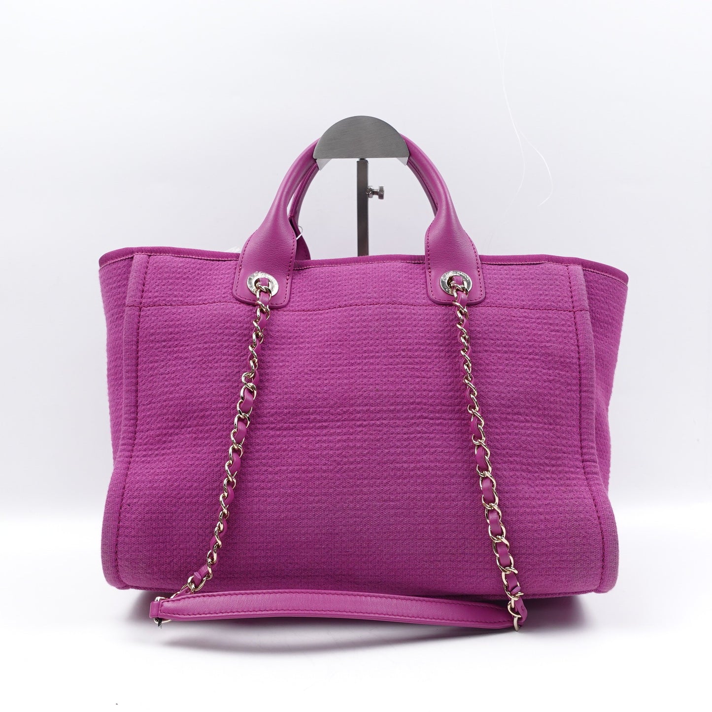 Pre-owned Chanel DeauVille Purple Canvas Tote Bag