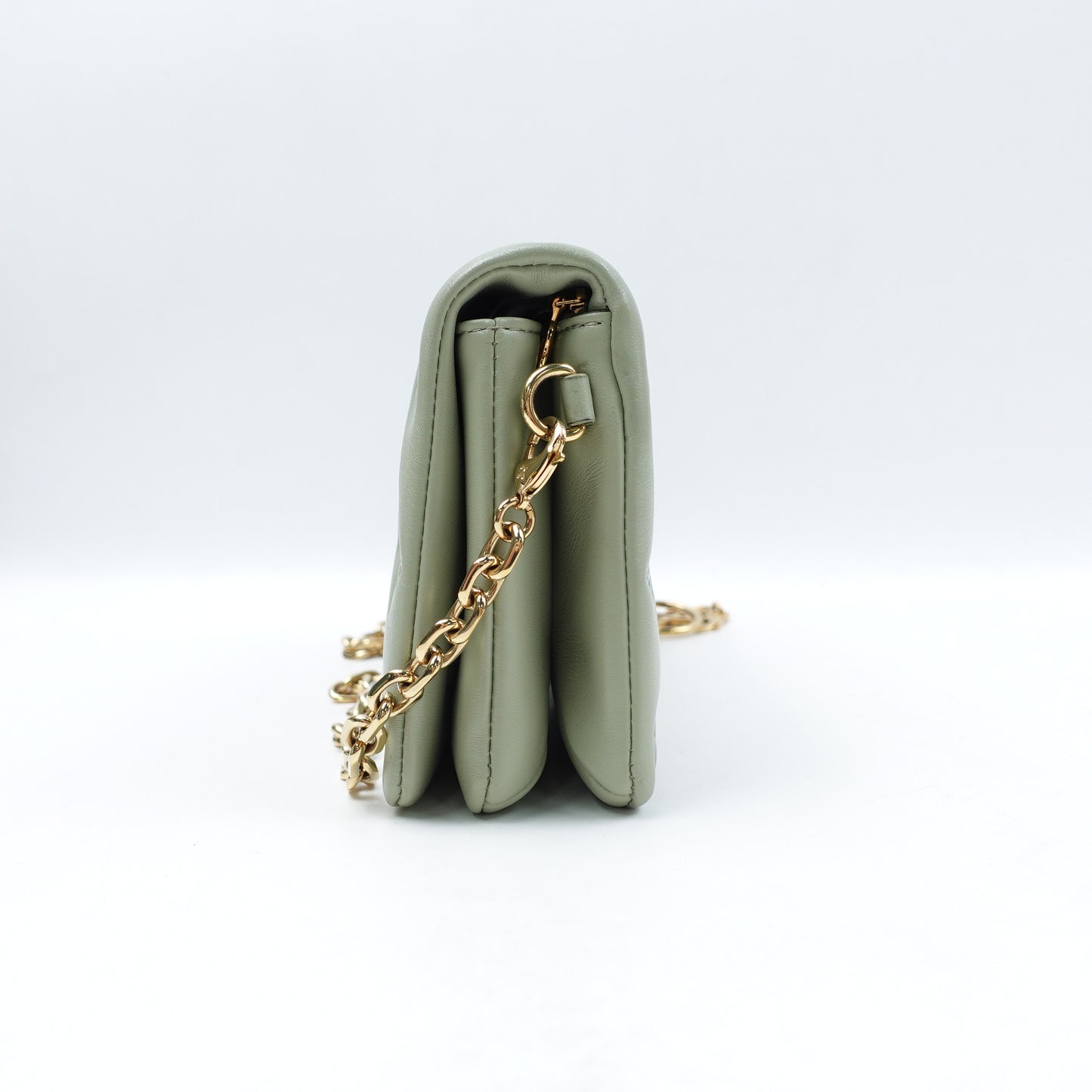 Pre-Owned Pochette Coussin Green Lambskin Shoulder Bag