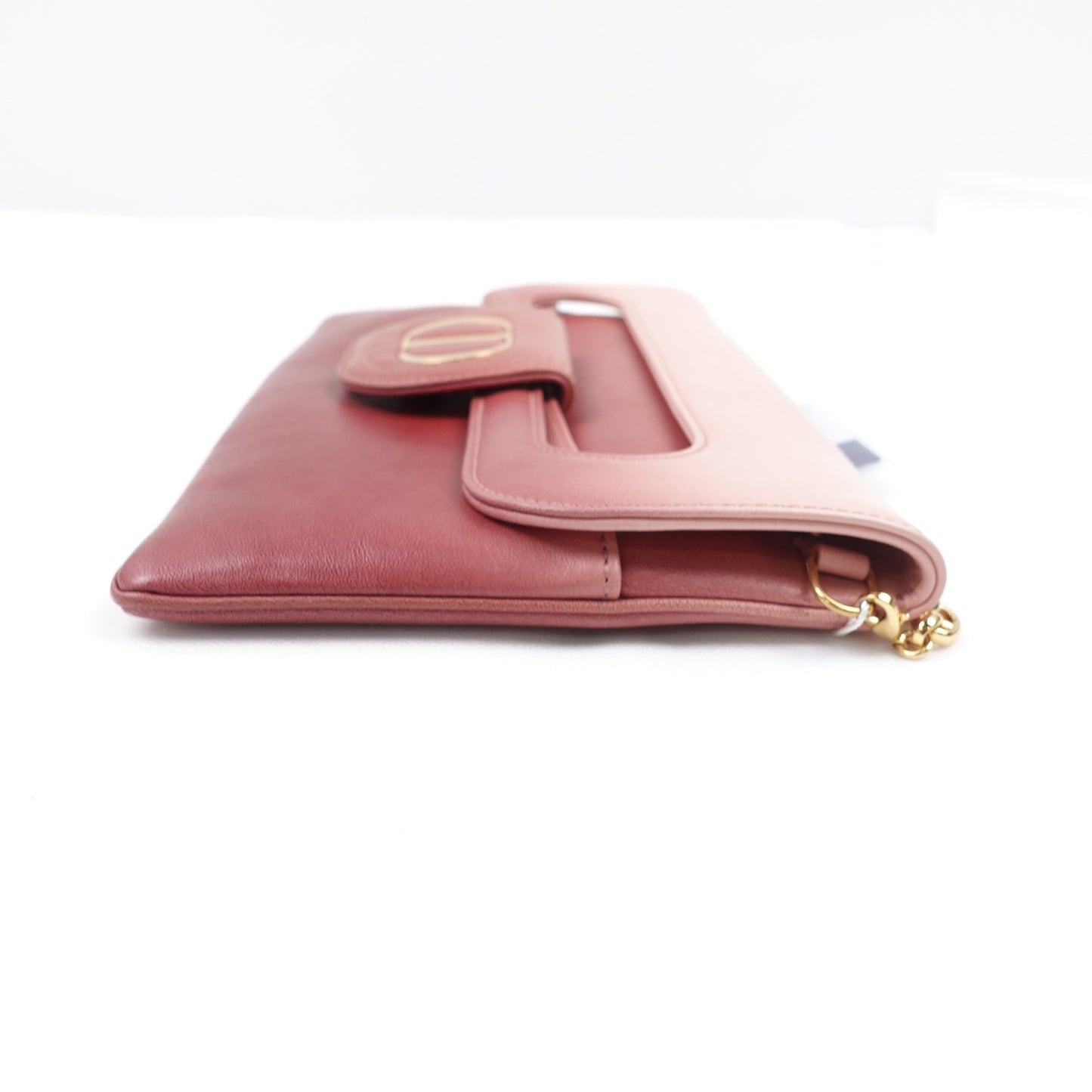 Pre-owned Dior Double Gradient Pink Calfskin Shoulder Bag