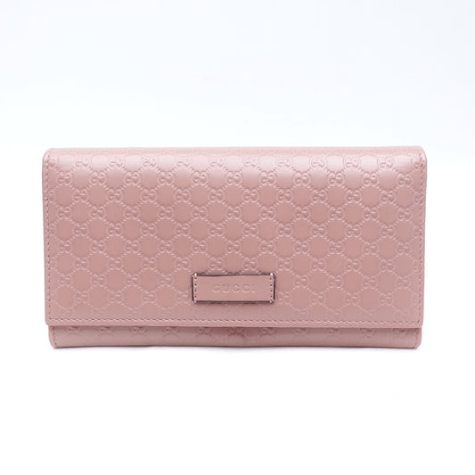 Pre-owned Gucci Pink Inprint Calfskin Wallet