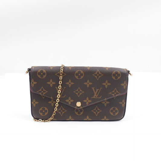 Pre-owned Louis Vuitton Felicie Monogram Coated Canvas Shoulder Bag