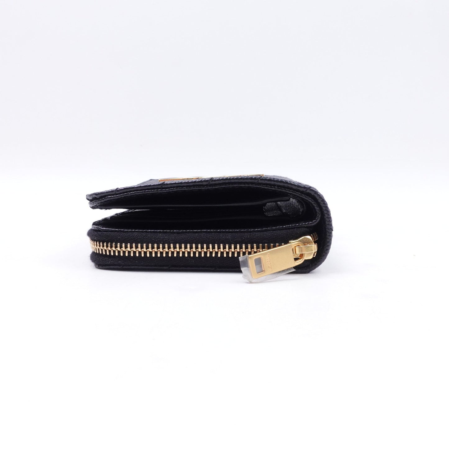 Pre-owned Saint Laurent Monogramme Black Calfskin Short Wallet