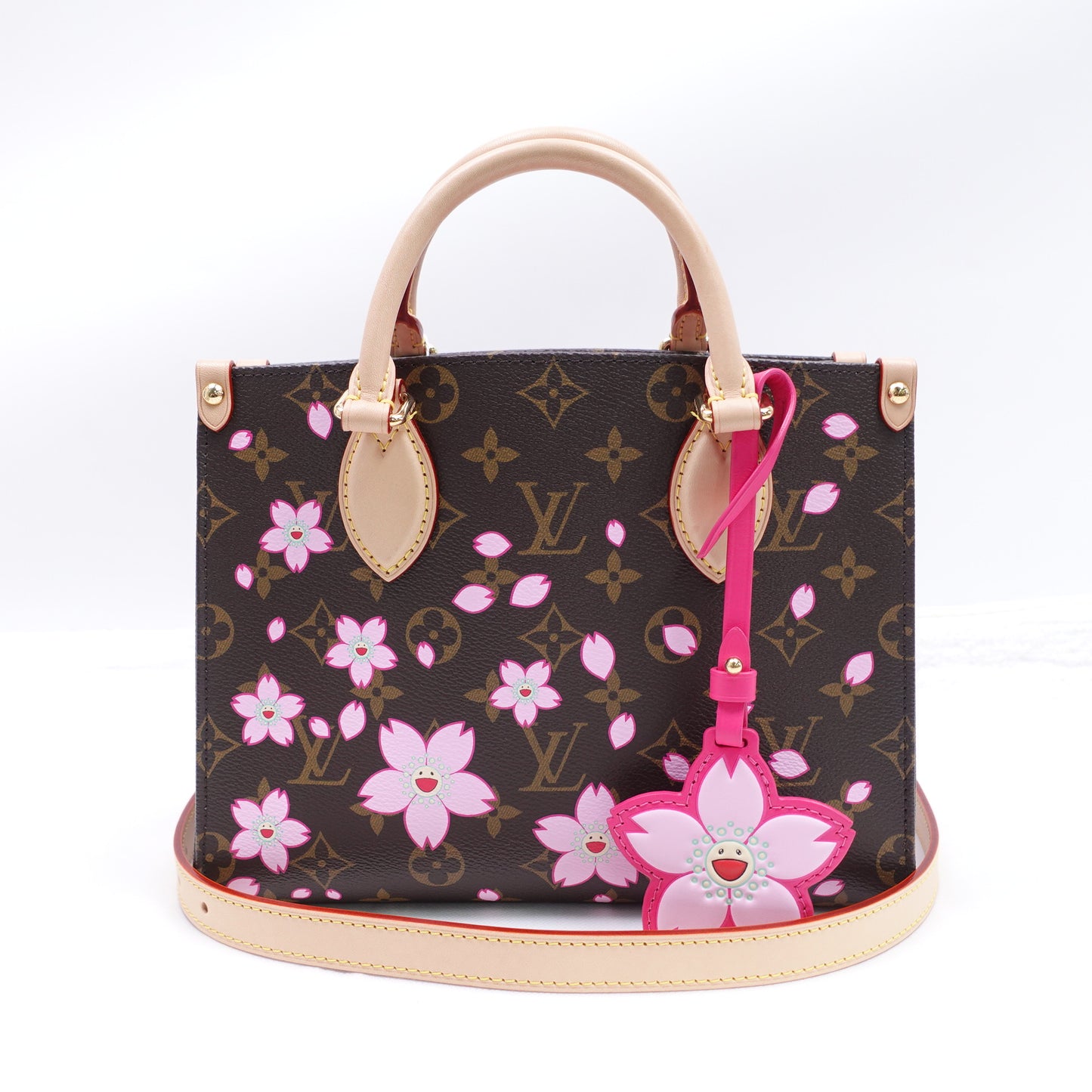Pre-Owned Louis Vuitton x  Takashi Murakami On The Go PM  Monogram Coated Canvas Shoulder Bag