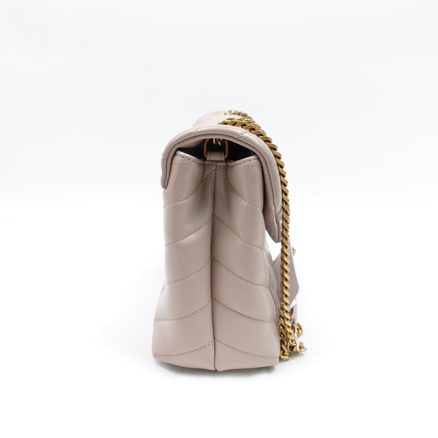 Pre-owned Saint Laurent Loulou Small Beige Canvas Shoulder Bag