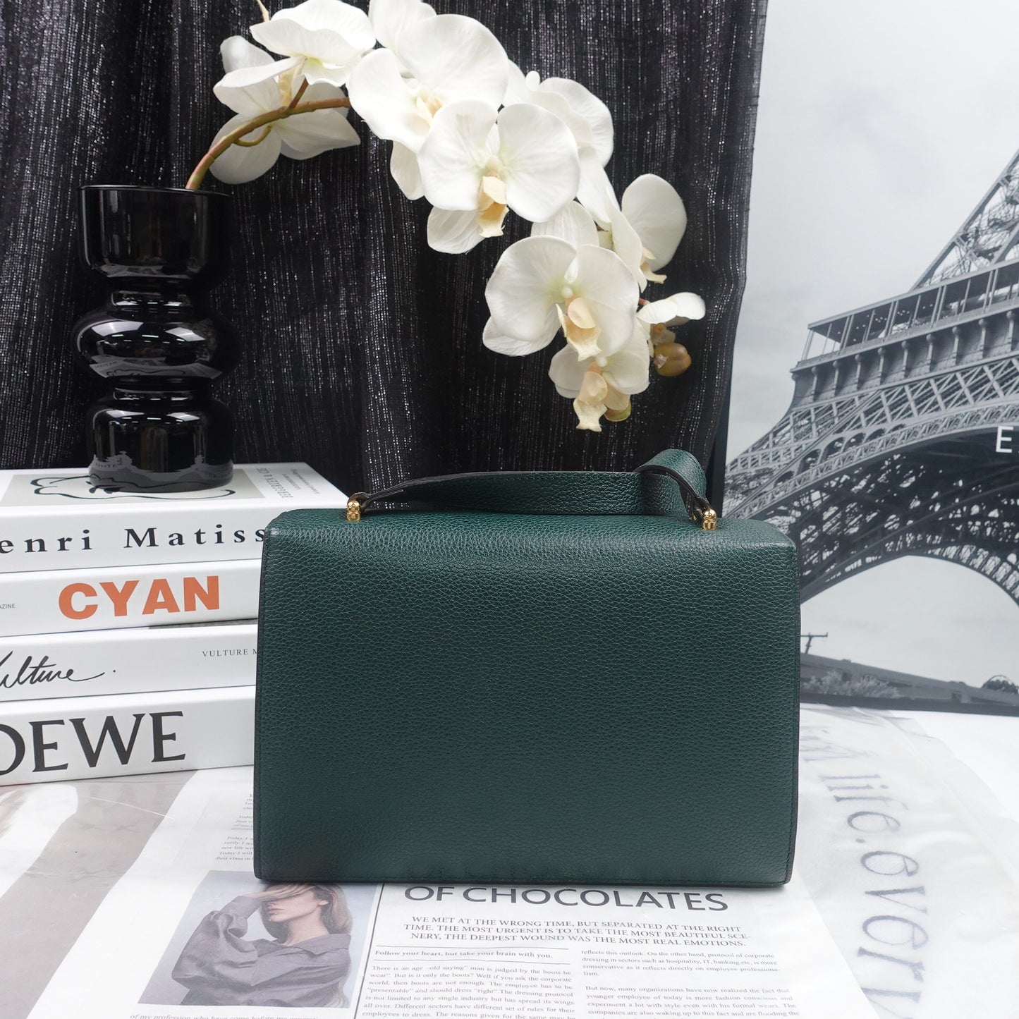 Pre-owned Gucci Zumi Green Calfskin Shoulder Bag