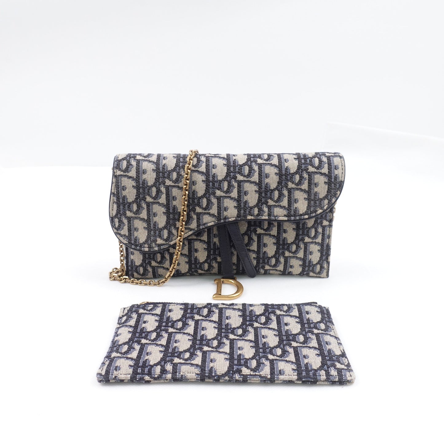 Pre-owned Dior Saddle Oblique Canvas Shoulder Bag T10305950