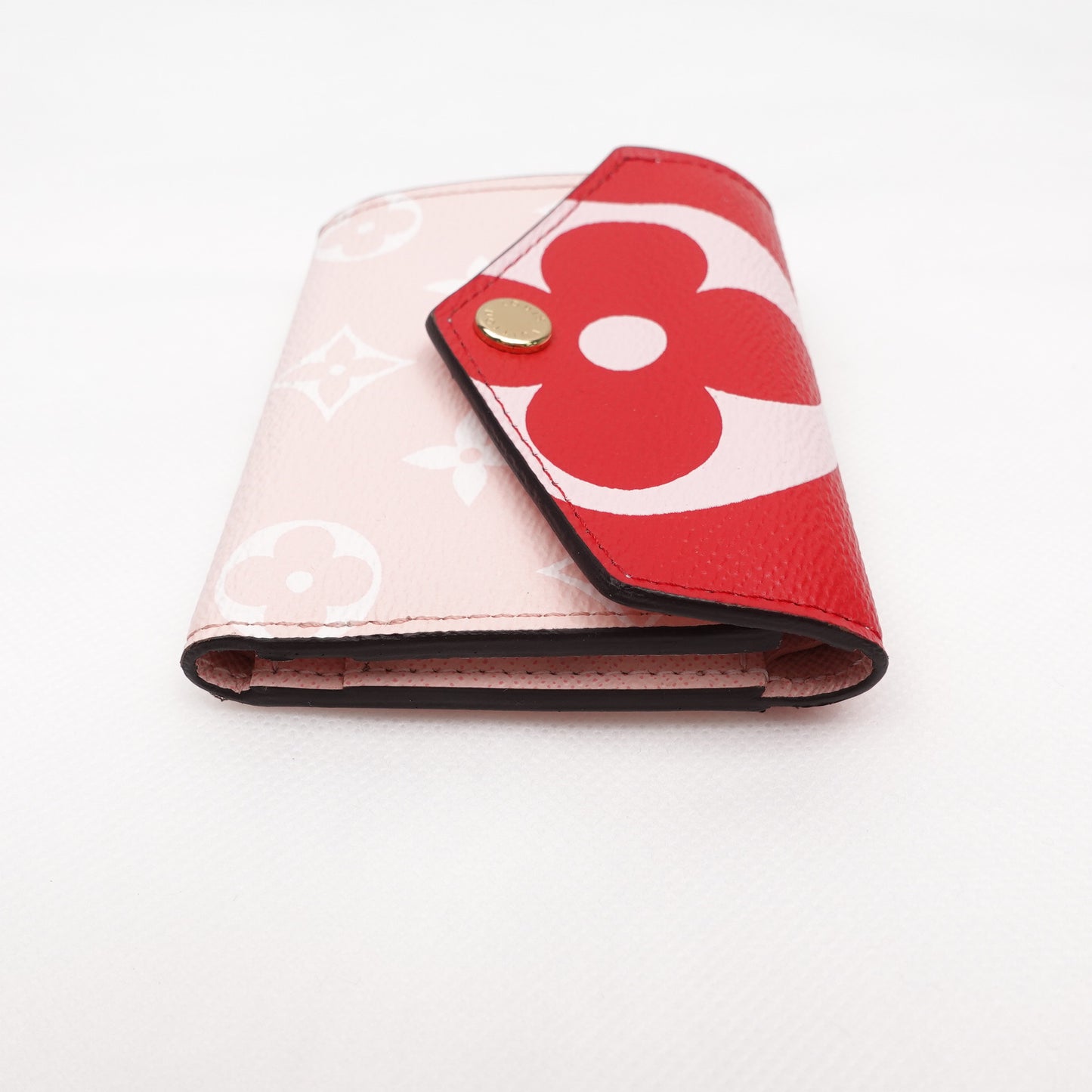 Pre-Owned Louis Vuitton Victorine Pink&Red Coated Canvas Short Wallet