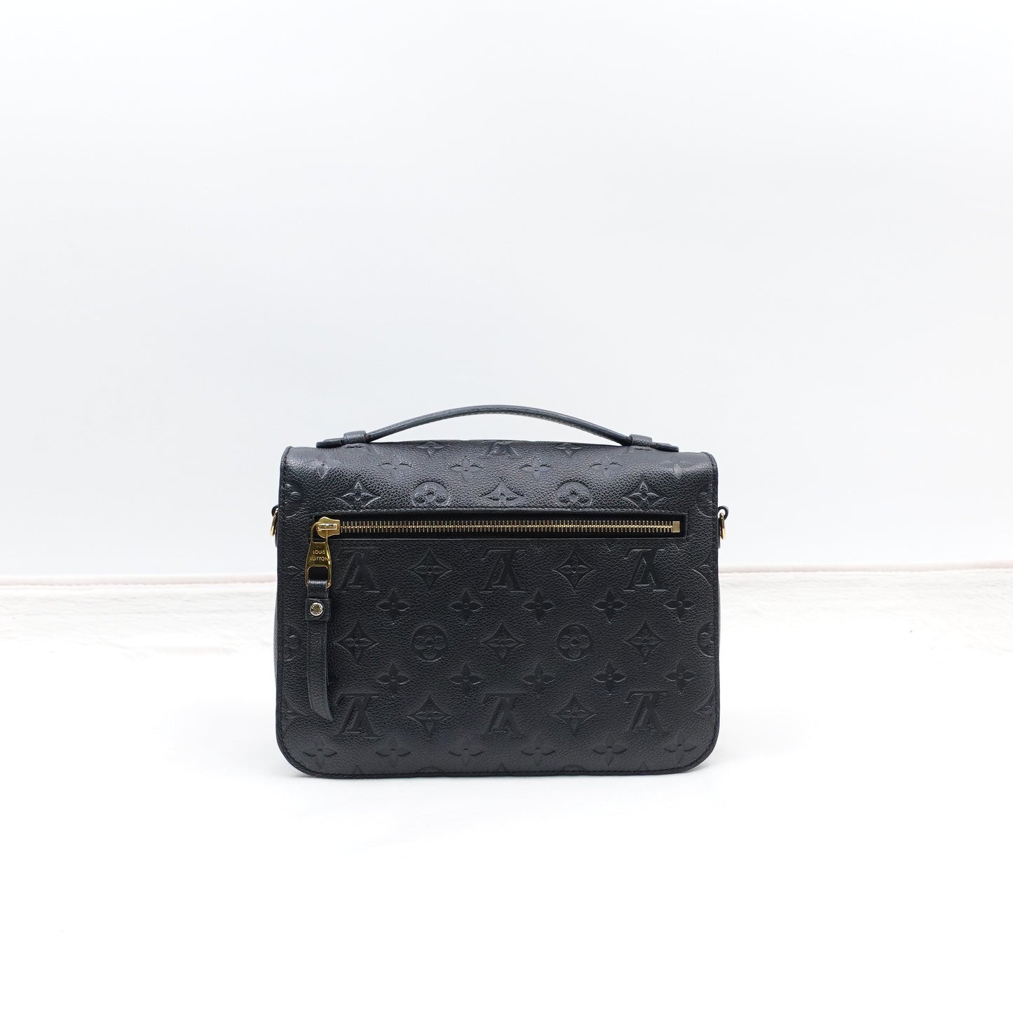 Pre-owned Louis Vuitton Pochette Metis Empreinte Leather Black Calfskin Shoulder Bag