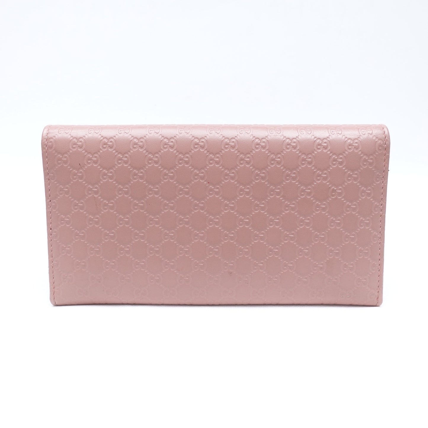 Pre-owned Gucci Pink Inprint Calfskin Wallet