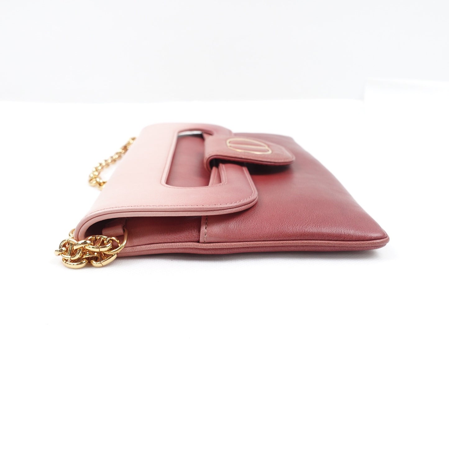 Pre-owned Dior Double Gradient Pink Calfskin Shoulder Bag