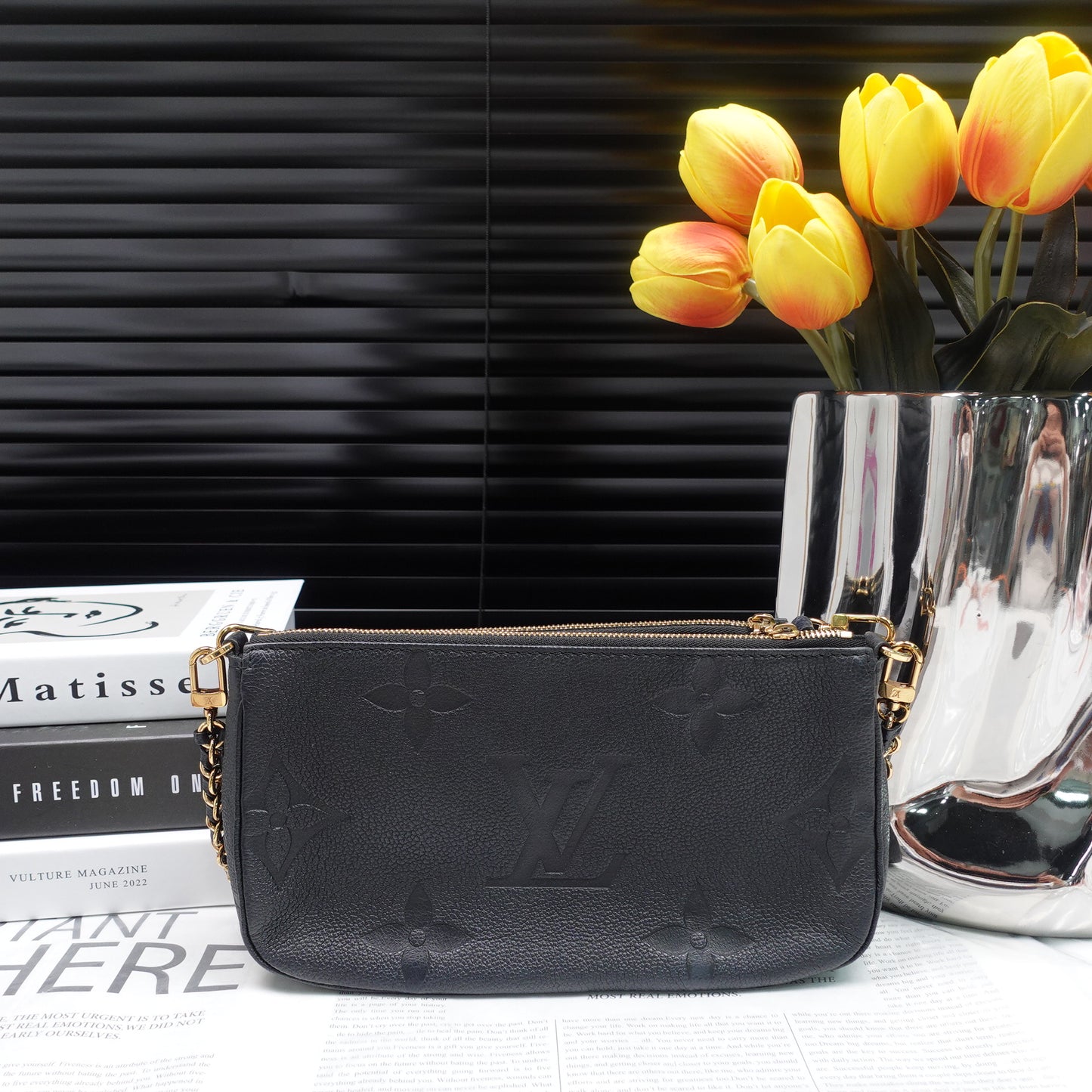 Pre-owned Louis Vuitton Multi Pochette Black Calfskin Cross Body Bag