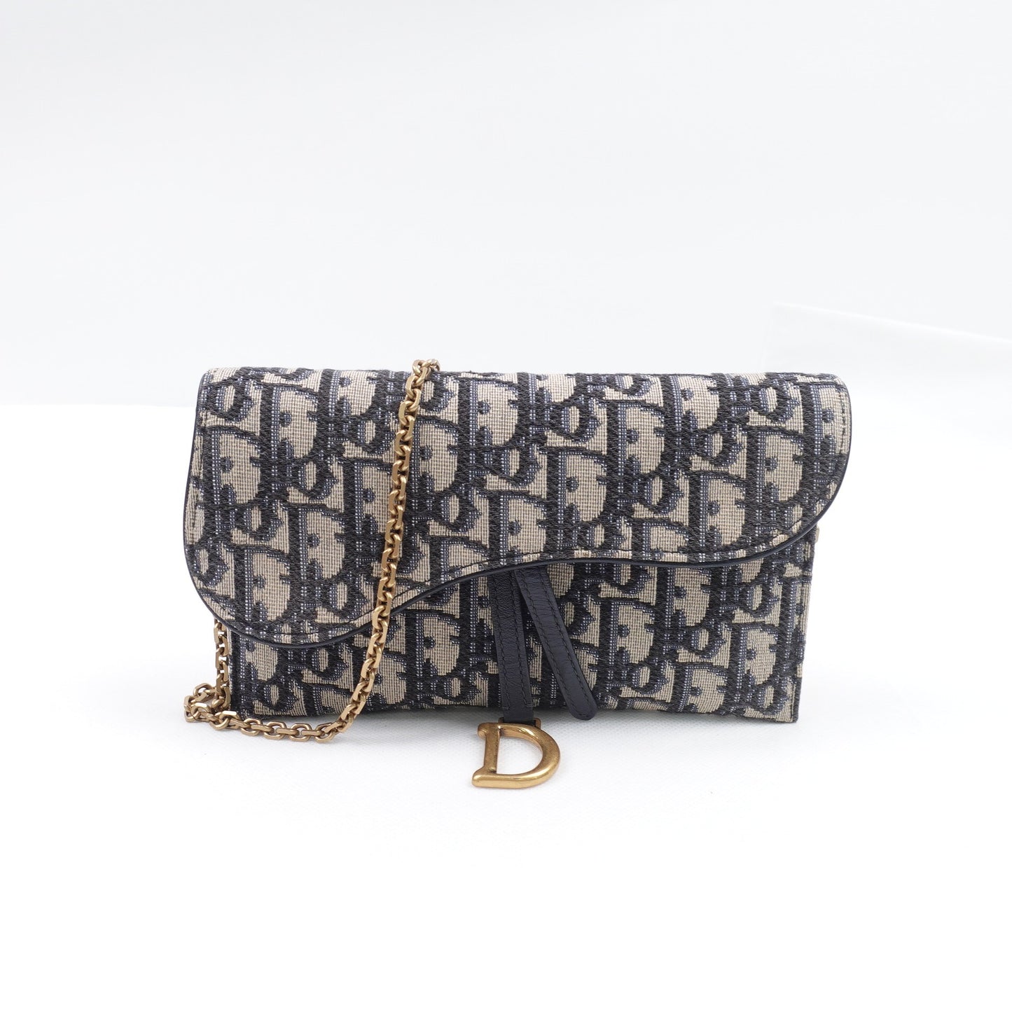 Pre-owned Dior Saddle Oblique Canvas Shoulder Bag T10305950