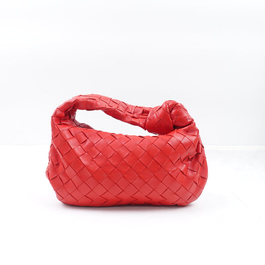Pre-owned Bottega Veneta Jodie Mini Red Lambskin Hobo Bag