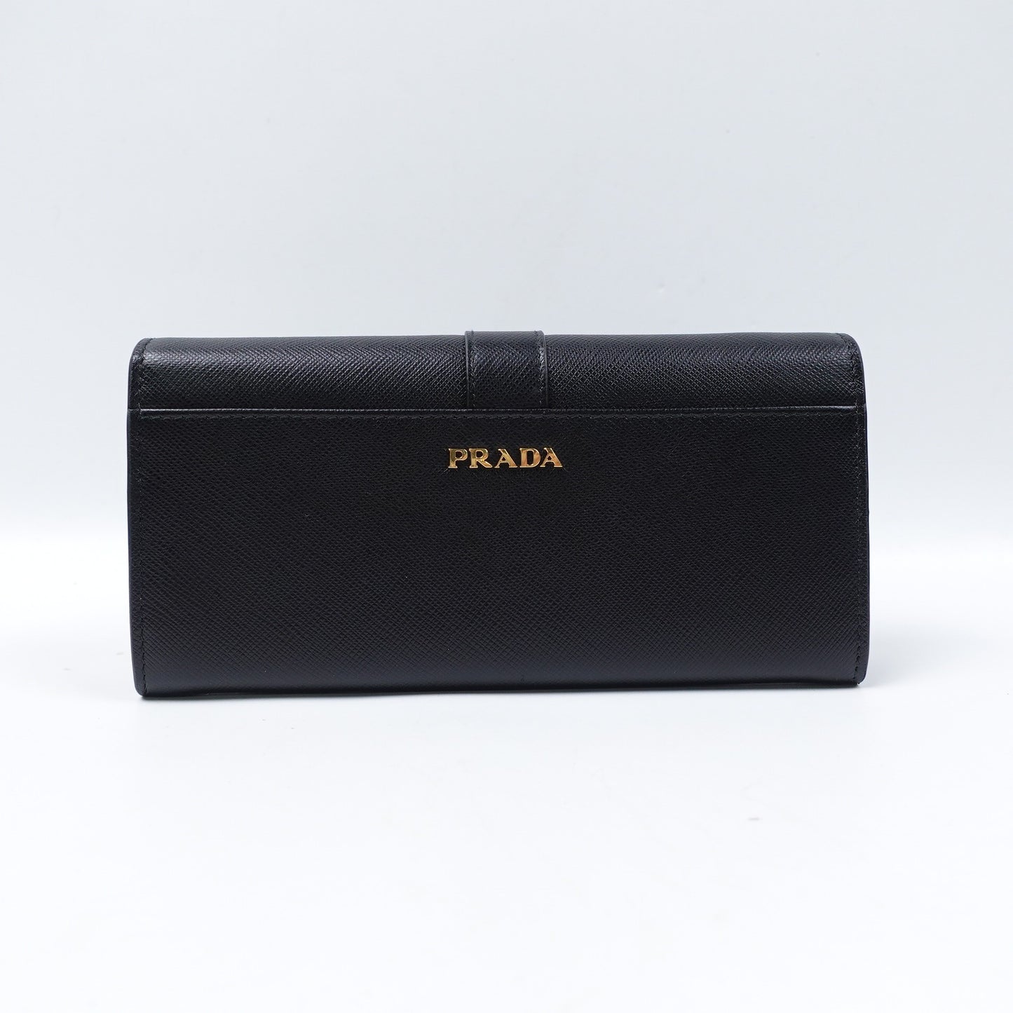 Pre-owned Prada Cahier Mini Black Calfskin Long Wallet