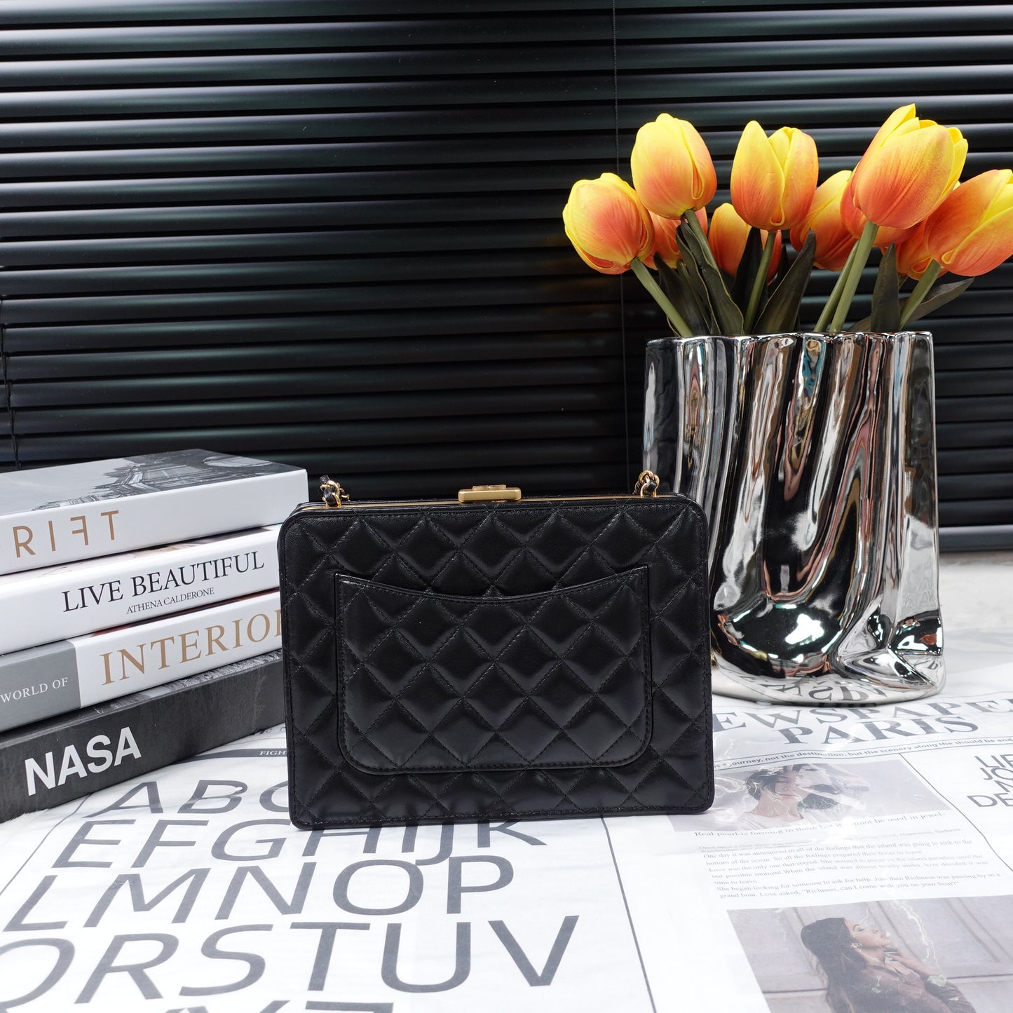 Pre-Owned Chanel Trendy CC Black Lambskin Shoulder Bag