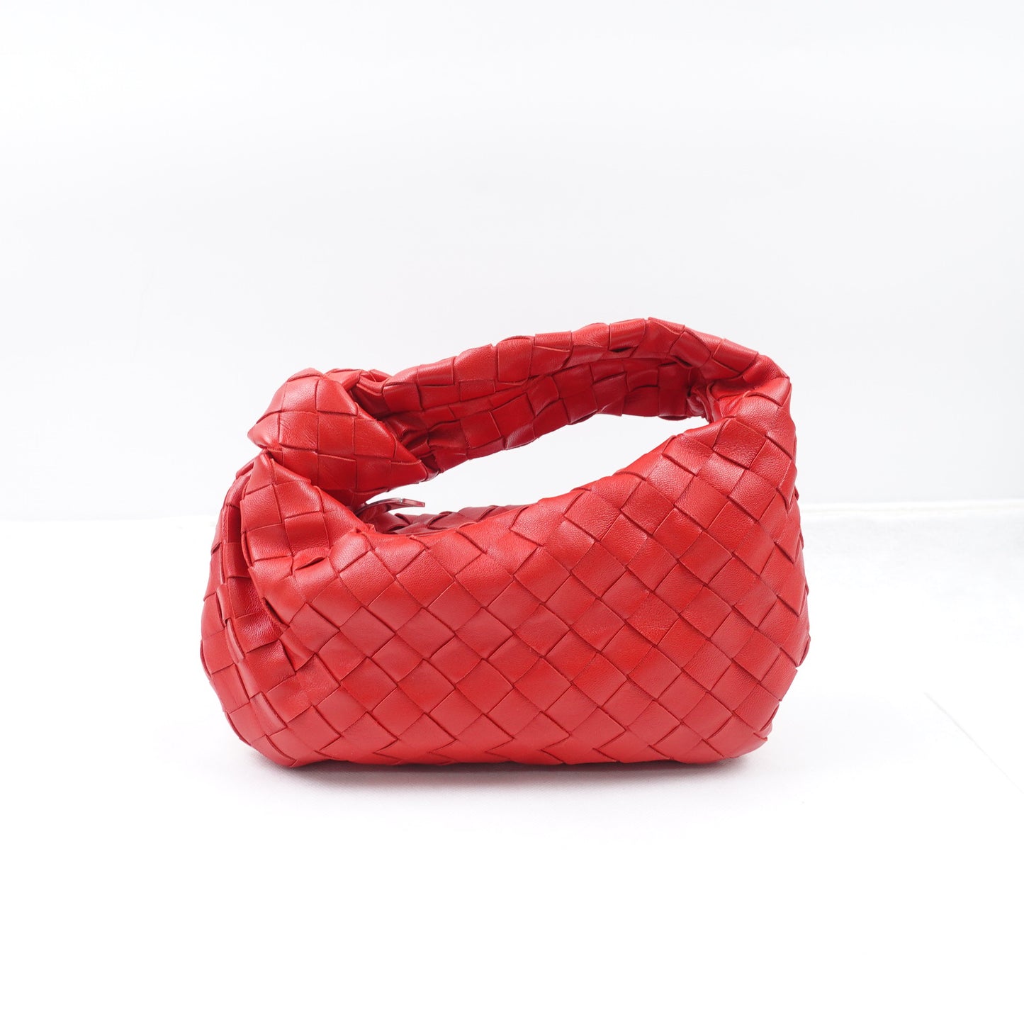 Pre-owned Bottega Veneta Jodie Mini Red Lambskin Hobo Bag